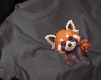 Red Panda Face T-Shirt | Woodland Animal Illustration Tee