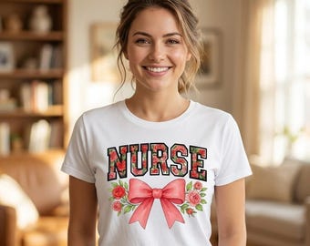 Maglietta da infermiera con stampa floreale, t-shirt unisex in cotone pesante, regalo per la laurea in infermieristica