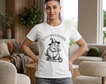 Maglietta con marmotta e scooter / Maglietta divertente con animale del bosco (modello unisex Softstyle)