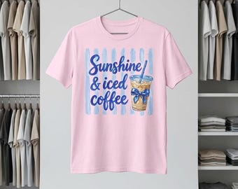 Maglietta con stampa "Sunshine Iced Coffee" / Maglietta unisex per gli amanti del caffè estivo
