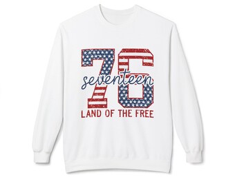 Felpa Retro 1776 America, USA Land of the Free, girocollo