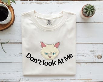 Maglietta con faccia da gatto imbronciato / Maglietta grafica sarcastica per amanti degli animali