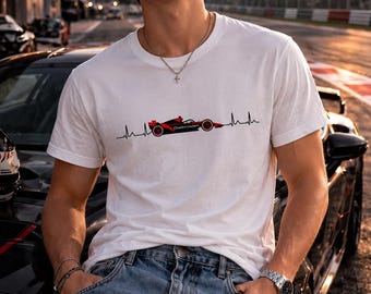 Charles Leclerc F1 Racing T-Shirt, Formula Heartbeat Tee, Motorsport Fan Apparel