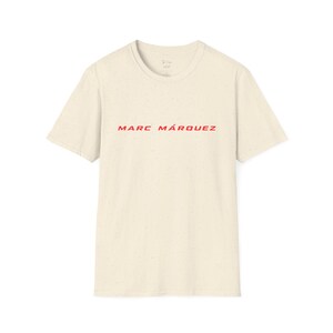 Marc Marquez MotoGP Racing Graphic T-Shirt, Motorsport Apparel Tee Natural