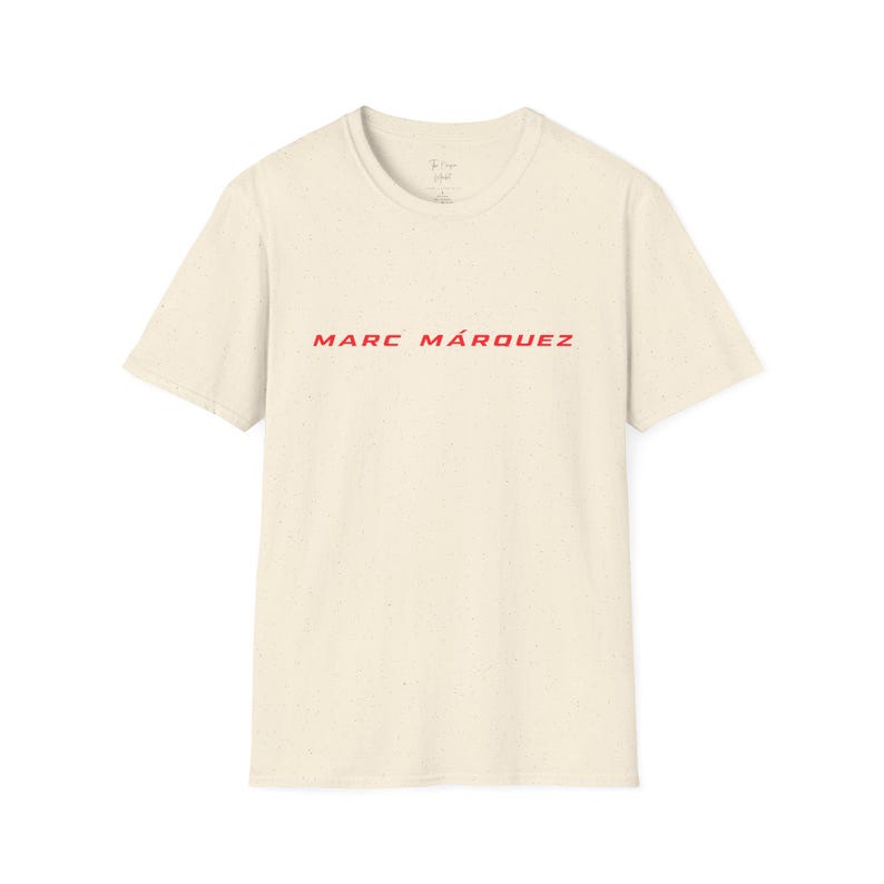 Marc Marquez MotoGP Racing Graphic T-Shirt, Motorsport Apparel Tee Natural