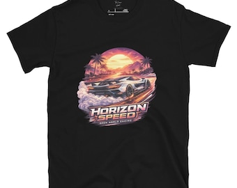 Forza Horizon Speed Racing Vintage Unisex T Shirt Retro Neon Sunset Supercar Graphic Tee