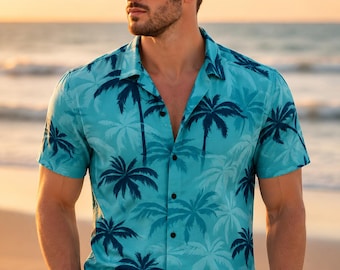 Camisa hawaiana estilo GTA inspirada en Tommy, camisa retro para vacaciones de verano en Miami Beach.