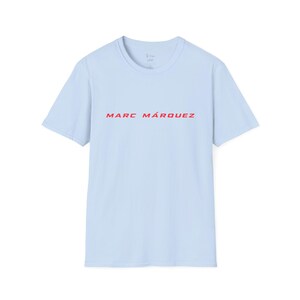 Marc Marquez MotoGP Racing Graphic T-Shirt, Motorsport Apparel Tee Light Blue