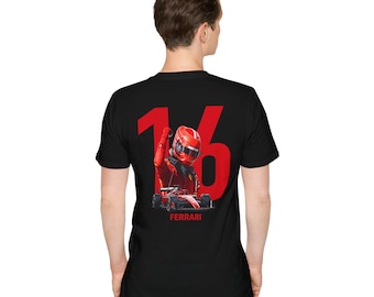 Charles Leclerc Inspired Racing Tee, Number 16 Minimalist Graphic Shirt
