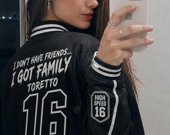 Custom Family Racing Jacket | Personalized Motorsport Streetwear, F1 Style Name Graphics