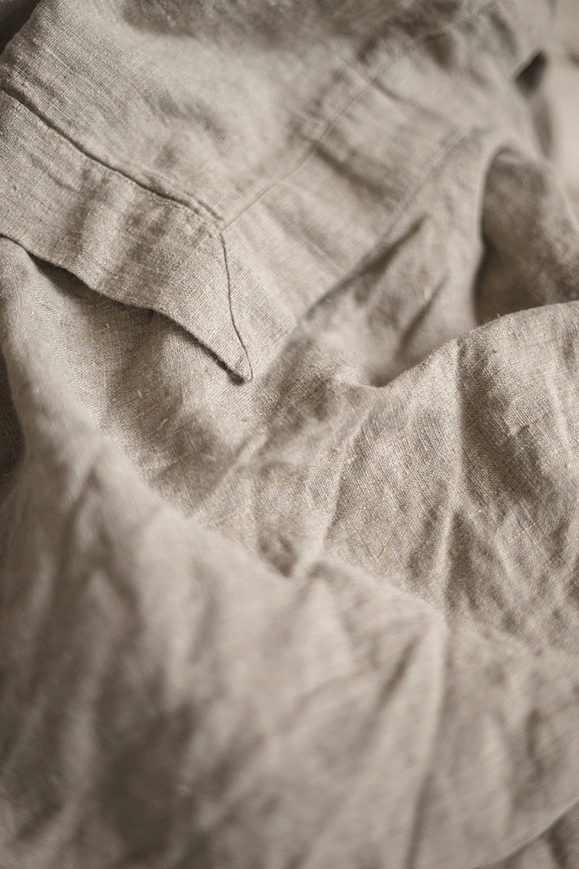 Grey Linen Throw Blanket Bed Cover Coverlet Rustic Rough Etsy