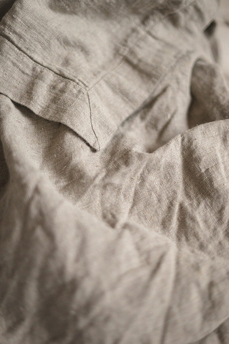 Grey Linen Throw Blanket Bed Cover Coverlet Rustic Rough Etsy