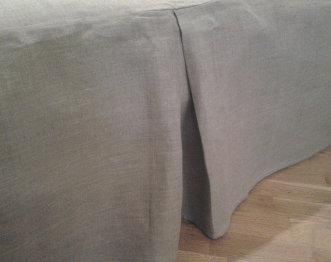 Linen Bed Skirt Grey Gray Queen ECO Etsy