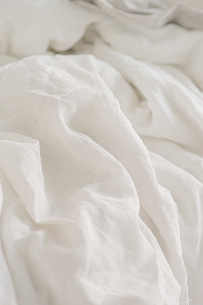Flax Bed Linen... Linen Duvet Cover White King Queen Full - Etsy