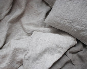 Natural Rustic Heavy Weight Softened Linen Top Sheet Cover King Natural Color - Custom size