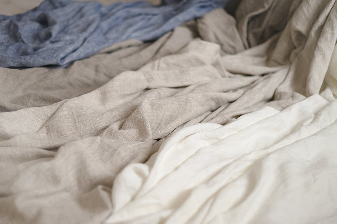 Grey Linen Throw Blanket Bed Cover Coverlet Rustic Rough Etsy