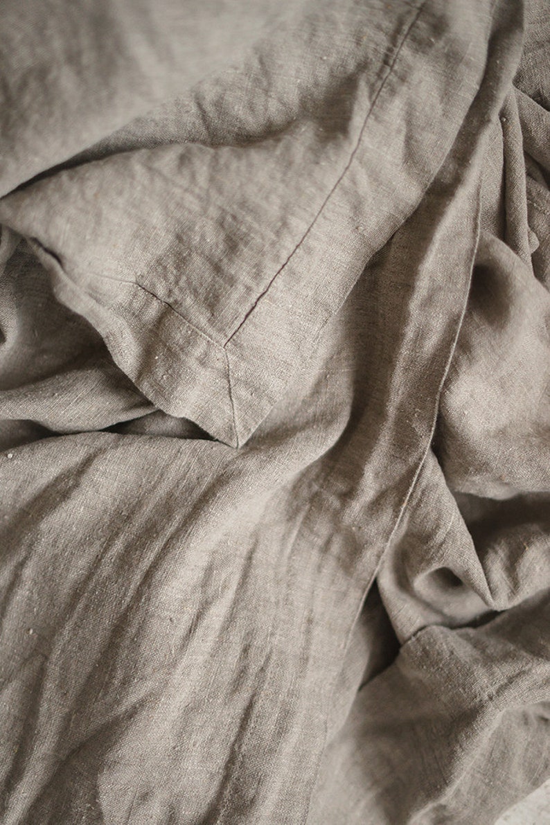 Grey Linen Throw Blanket, Bed Cover, Coverlet, Rustic Rough Heavy