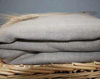 Flax Bed Linen Set... Queen Size Flat Sheet and Two Pillowcases Grey Gray Eco - Custom size