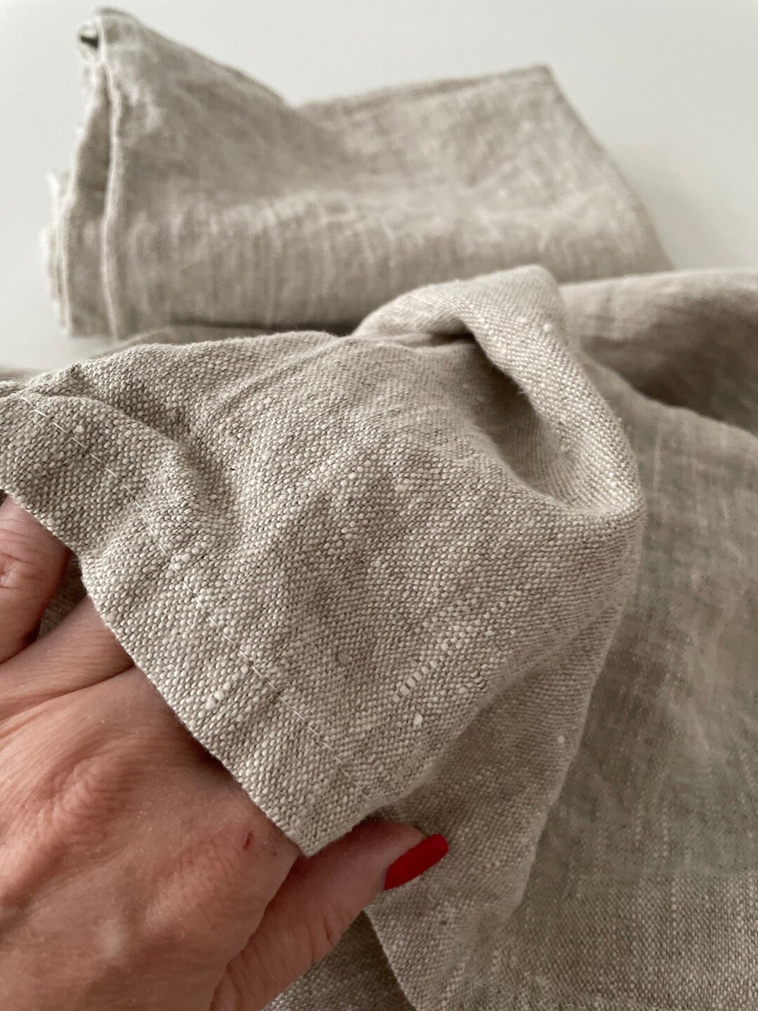 Soft Linen Fabric by Yard, Natural Pure Linen Fabric by Meter, Heavy