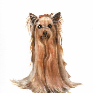 Original Oil Portrait Painting YORKSHIRE TERRIER Artist Signed Puppy Dog Pet Art Artwork YORKIE