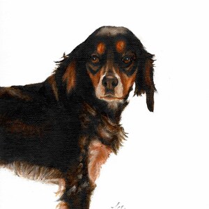 Original Oil Art BRITTANY SPANIEL Portrait Painting DOG Artist Signed Artwork