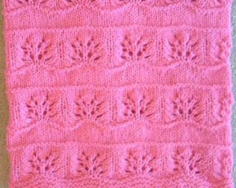 New Handmade FUCHSIA HOT PINK Knit Crochet Baby Afghan Blanket Throw Newborn Infant Soft Floral