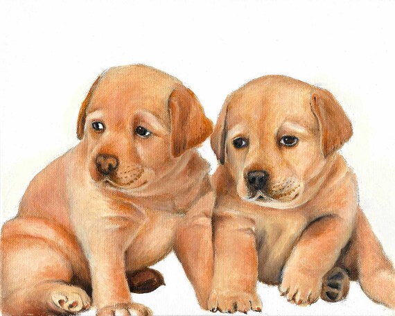 Original Öl Portrait Gemälde LABRADOR RETRIEVER Künstler signiert