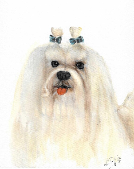 犬の油彩画 サイン入り 犬の油絵【海岸と犬】1点物の