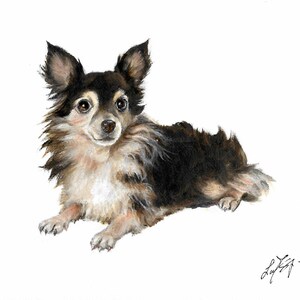 Nieuwe originele olie HOND portret schilderij CHIHUAHUA kunst puppy kunstenaar gesigneerd kunstwerk