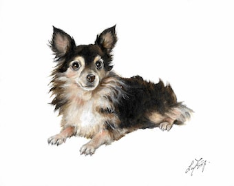 Nuevo Óleo Original DOG Retrato Pintura CHIHUAHUA Arte Cachorro Artista Obra de Arte Firmada