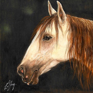 Original Oil Portrait Painting HORSE PONY MARE Artist Signed Artwork Classic Art Realism