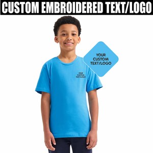 Personalised Text Embroidered Kids T Shirt, Custom Embroidered Kids Drawing T Shirt, Personalised Child Artwork Shirt, Custom T Shirt Gifts