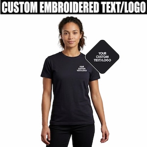 Custom Embroidered Text T Shirt, Personalised Logo Workwear Top, Branded Company Uniform Tee, Staff Monogram Business Shirt, Workwear Shirt
