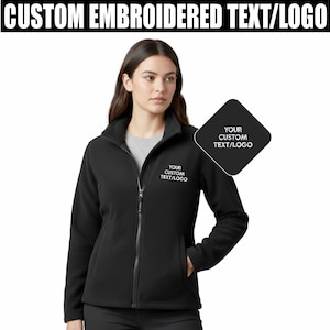 Veste femme avec texte brodé personnalisé, veste polaire zippée pour vêtements de travail avec texte/logo personnalisé, uniforme du personnel de santé, cadeau polaire d'allaitement