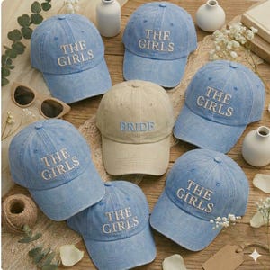 Embroidered Bride Caps, Custom Bachelorette Hat, Personalised Hen Party Baseball Cap, The Girls Embroidered Hat, Bridal Party Bridesmaid Hat