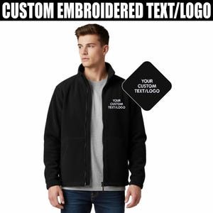 Personalised Embroidered TEXT Fleece Jacket, Custom Text/Logo Workwear Zip-Up Fleece Jacket, Healthcare Staff Uniform, Nursing Fleece Gift