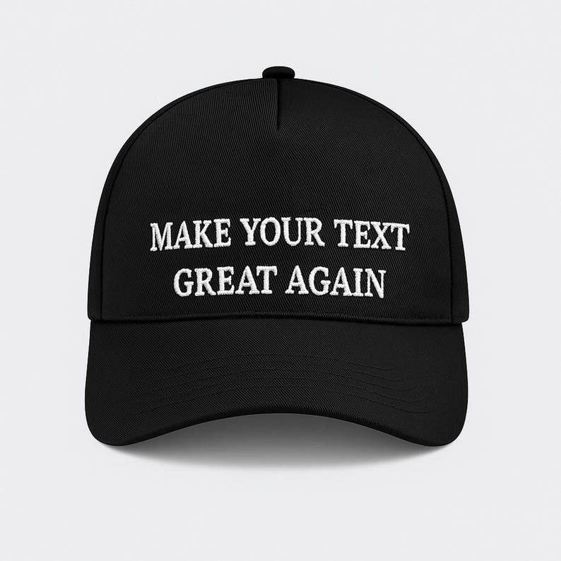 Make Your Text Great Again Hat, Custom Embroidered MAGA Baseball Cap, Funny Political Parody Dad Gift Hat, Personalised Womens Trump Red Hat image 10