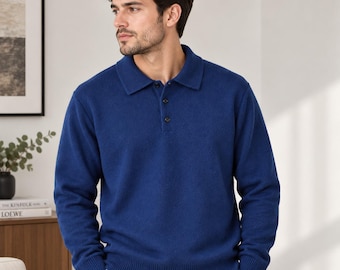 Vintage 90s Ralph Lauren Polo Cornflour Lambswool V-neck Sweater