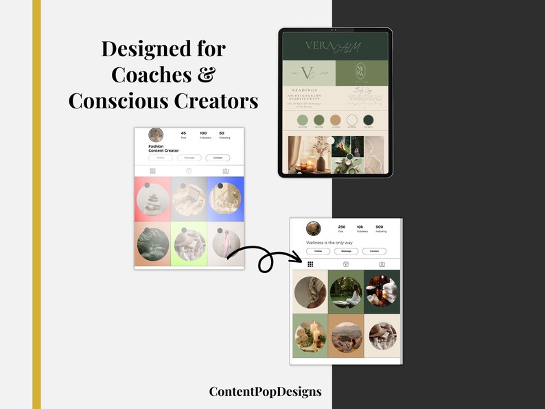 Wellness Instagram Carousel Template Bundle | Canva Social Media Kit ...