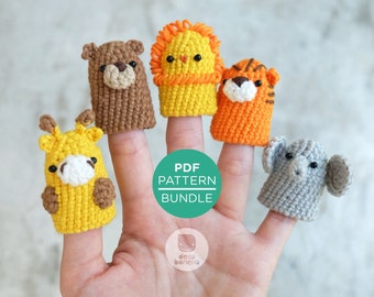 PDF PATTERN - Jungle Crochet Finger Puppet