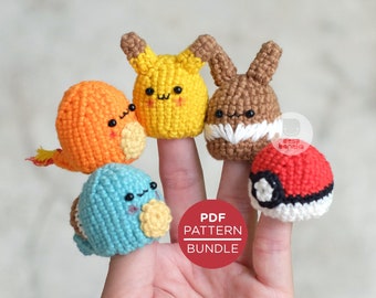 PDF PATTERN -Pocket Monster Crochet Finger Puppet