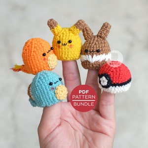 PDF PATTERN -Pocket Monster Crochet Finger Puppet