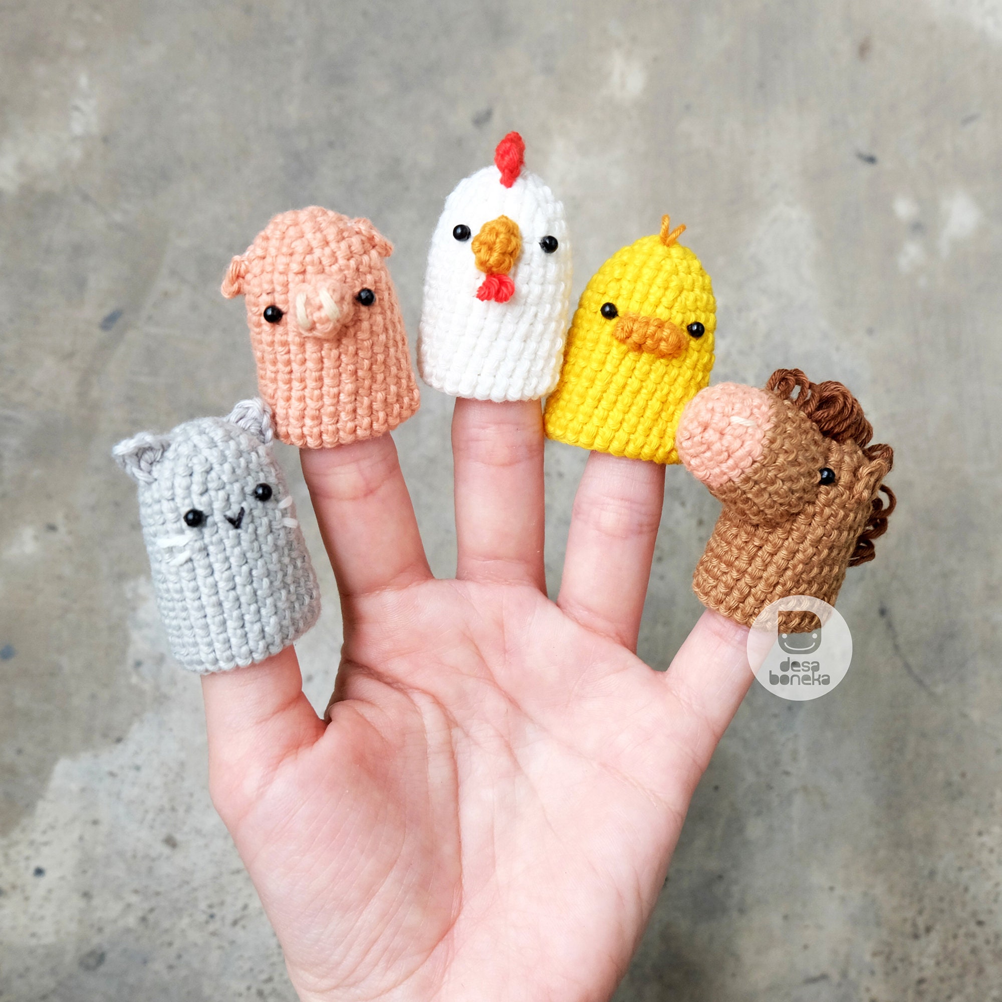 PDF Pattern for Crocheted Farm Finger Puppet