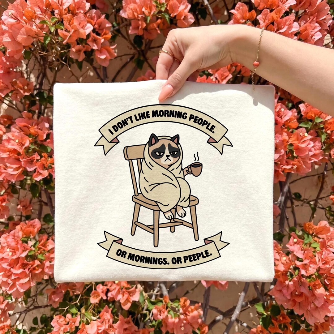 Funny Anti Social Cat PNG/SVG, Grumpy Cat Coffee Shirt Design ...
