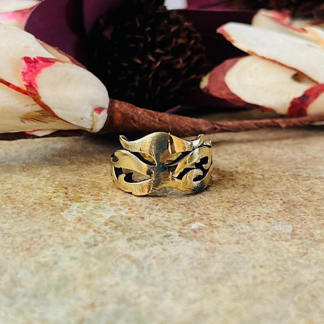 Mask Ring, Tribal Face Ring, Boho Statement Ring, Men's Jewelry ...