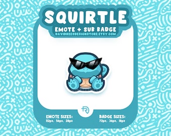 Gesto y emblema de suscripción de Squirtle – Gráficos de streamer (descarga digital)