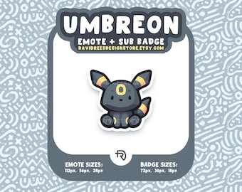 Emote Umbreon e emblema de sub – Gráficos para streamers do Twitch, YouTube, Kick e Discord (Download digital)