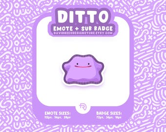 Ditto Emote und Sub Badge – Twitch, YouTube, Kick, Discord Streamer Grafiken (Digitaler Download) Pokopia