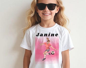 Personalized soccer jersey for girls, T-shirt with name, soccer gift, sports jersey for kids, soccer birthday jersey, gift idea