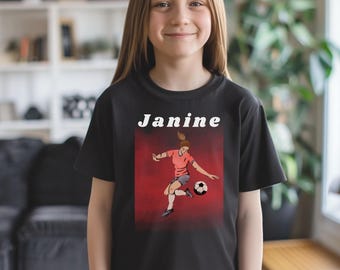 Personalized soccer jersey for girls, T-shirt with name, soccer gift, sports jersey for kids, soccer birthday jersey, gift idea